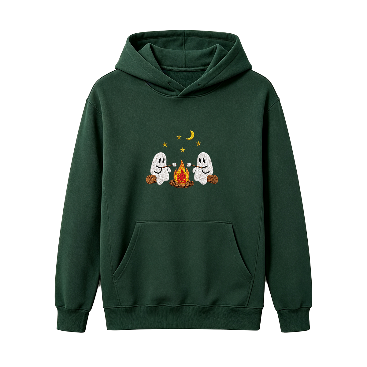 Camping Ghosts Embroidered Halloween Hoodie