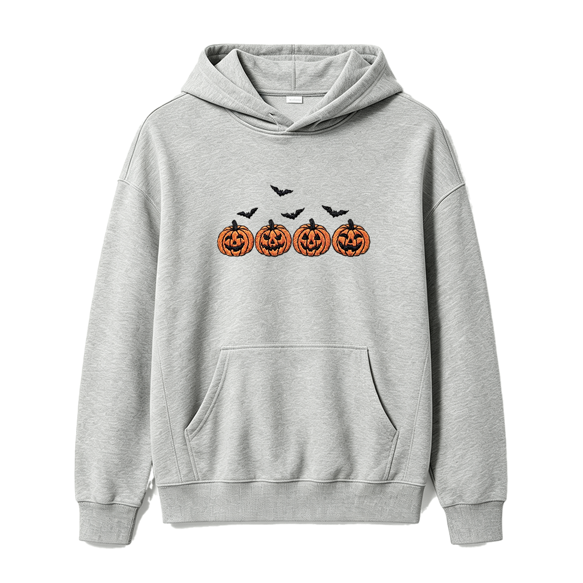Pumpkins and bats embroidered spooky season Halloween Hoodie
