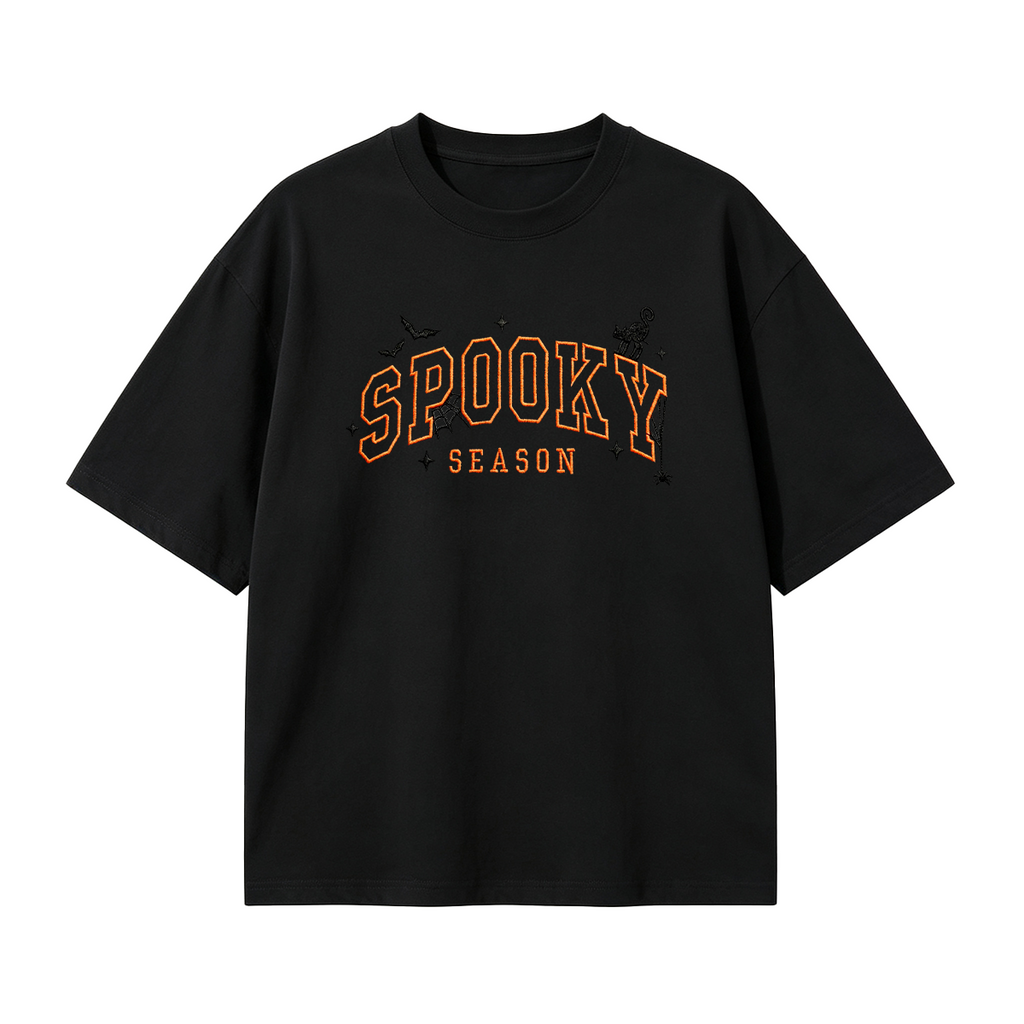 Spooky season embroidered Halloween T-shirt