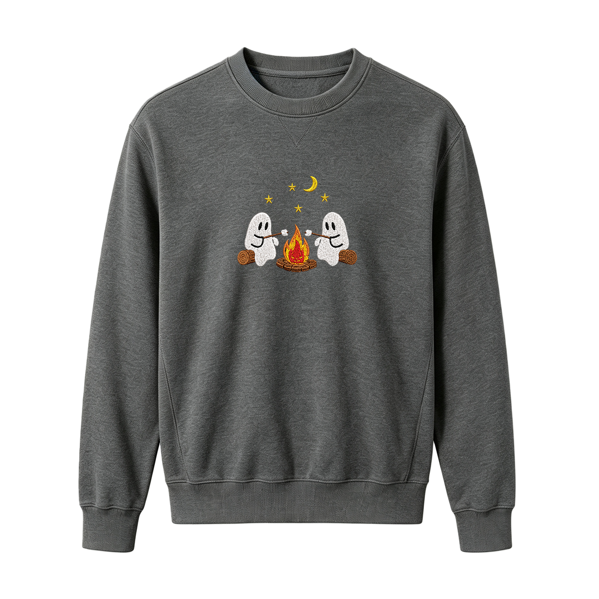 Camping Ghosts Embroidered Halloween Sweatshirt