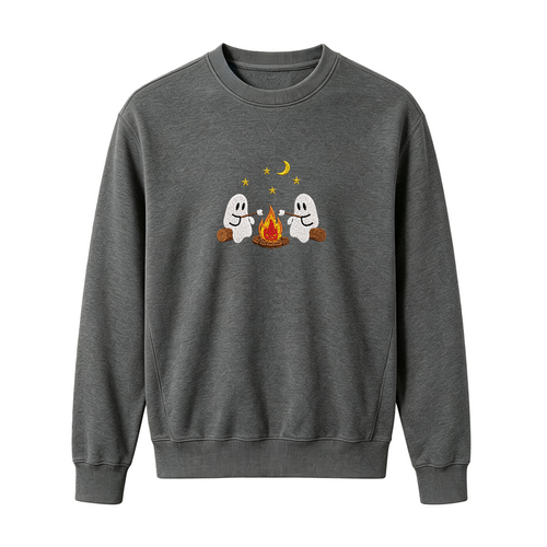 Camping Ghosts Embroidered Halloween Sweatshirt