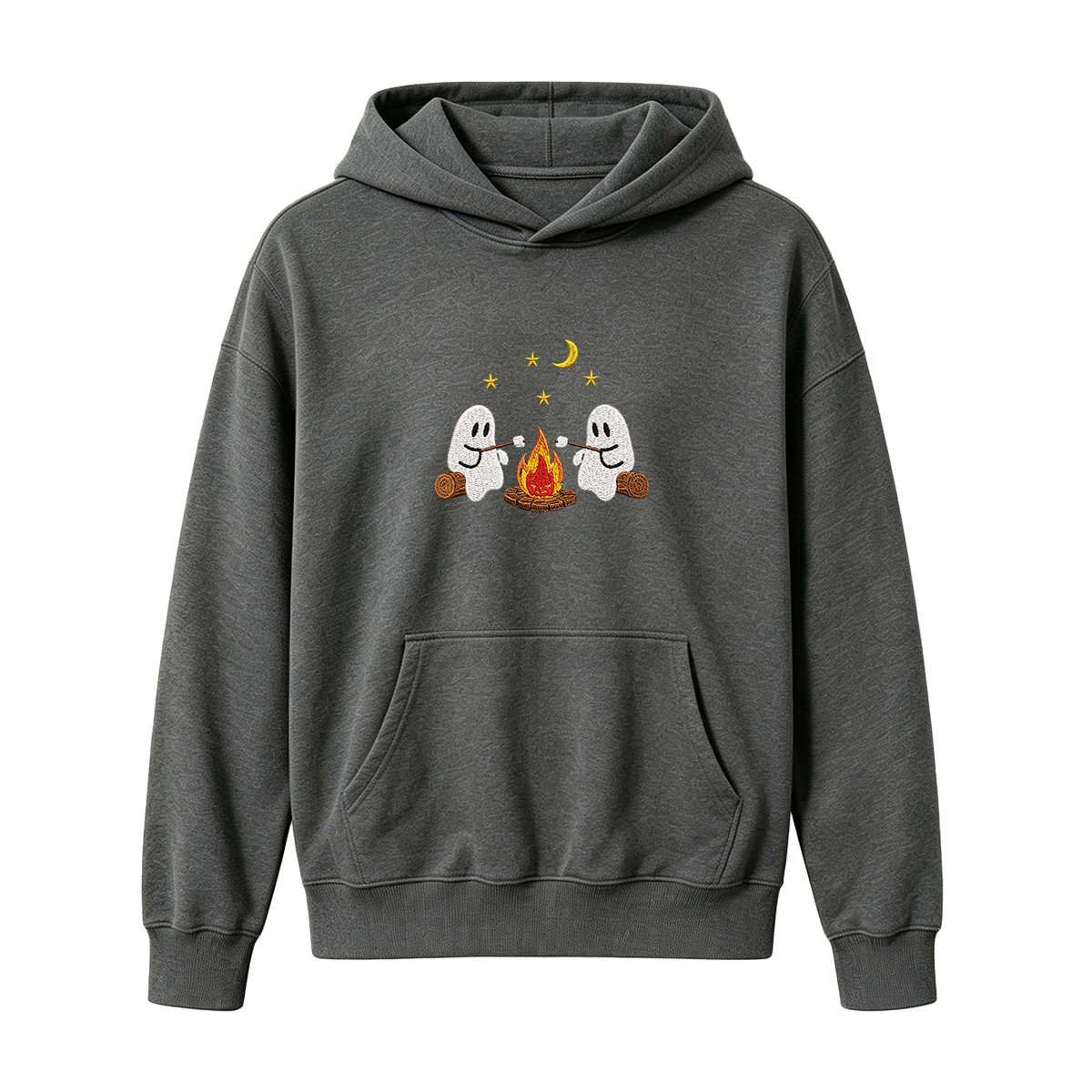 Camping Ghosts Embroidered Halloween Hoodie