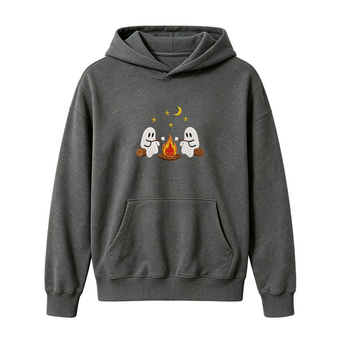 Camping Ghosts Embroidered Halloween Hoodie
