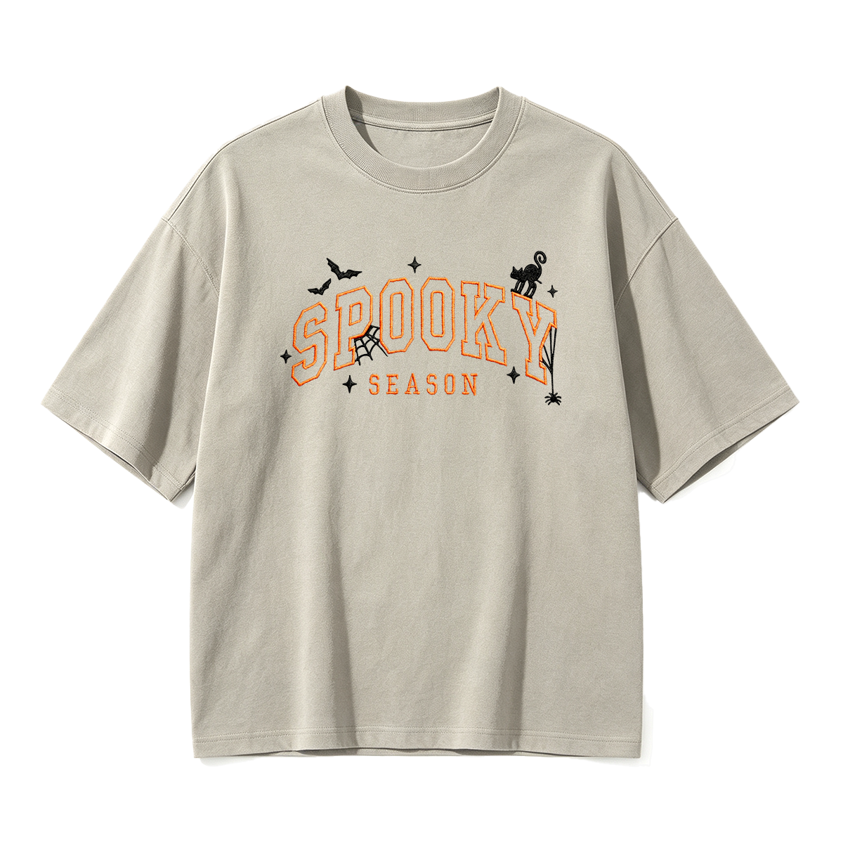 Spooky season embroidered Halloween T-shirt