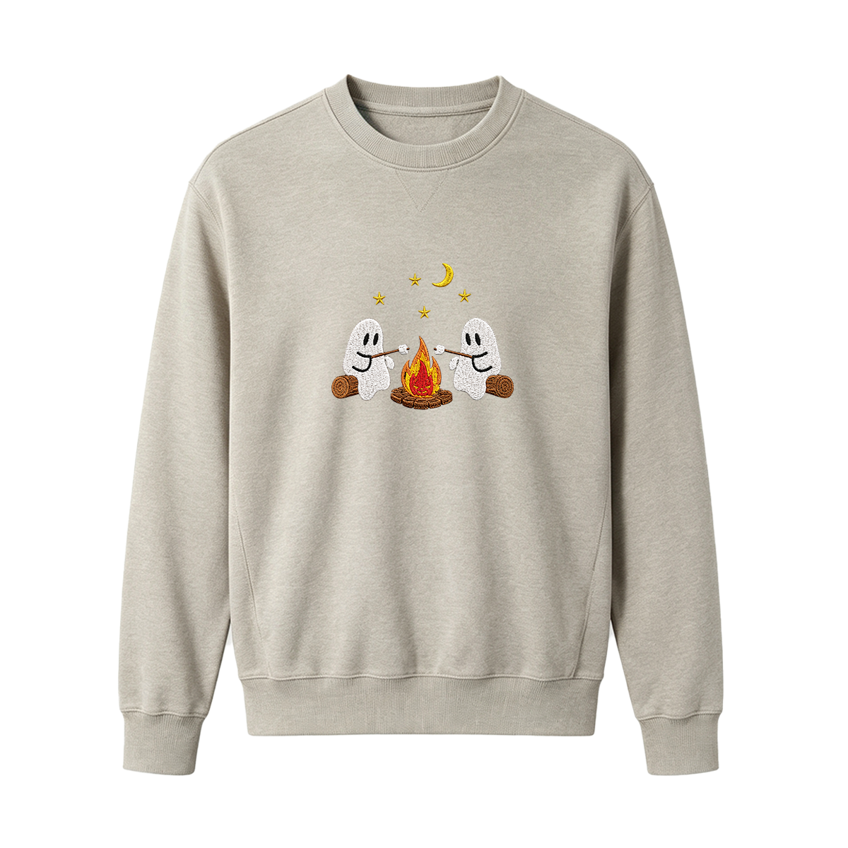 Camping Ghosts Embroidered Halloween Sweatshirt
