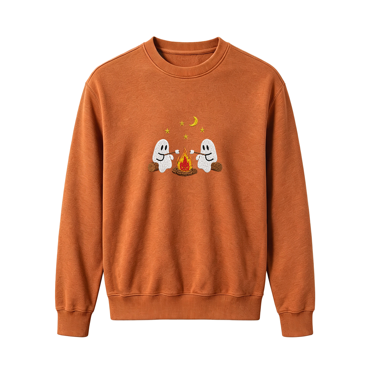 Camping Ghosts Embroidered Halloween Sweatshirt