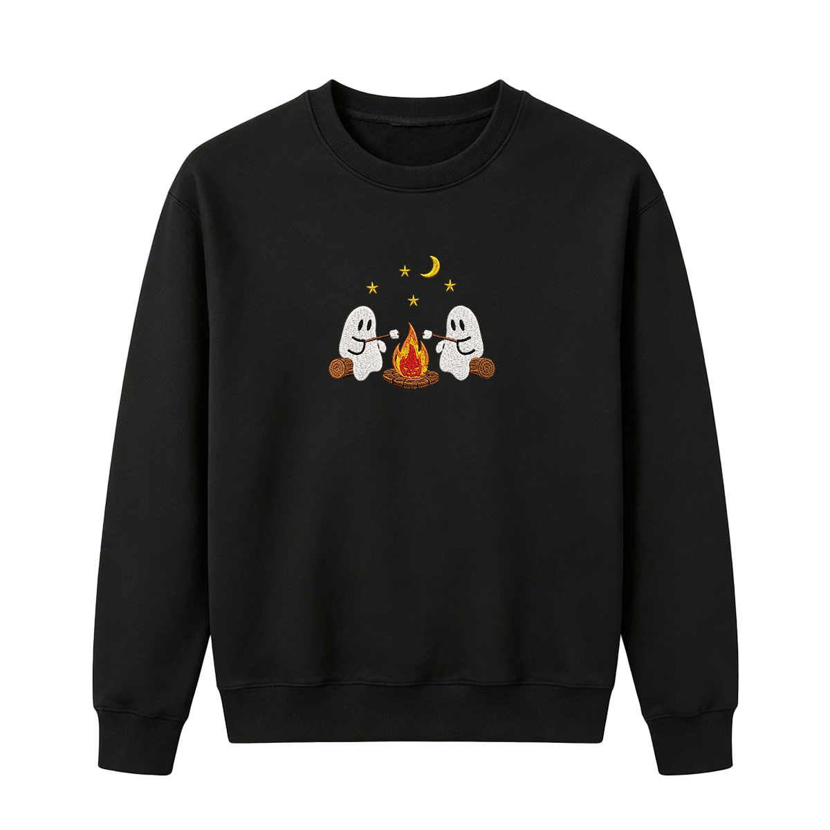 Camping Ghosts Embroidered Halloween Sweatshirt