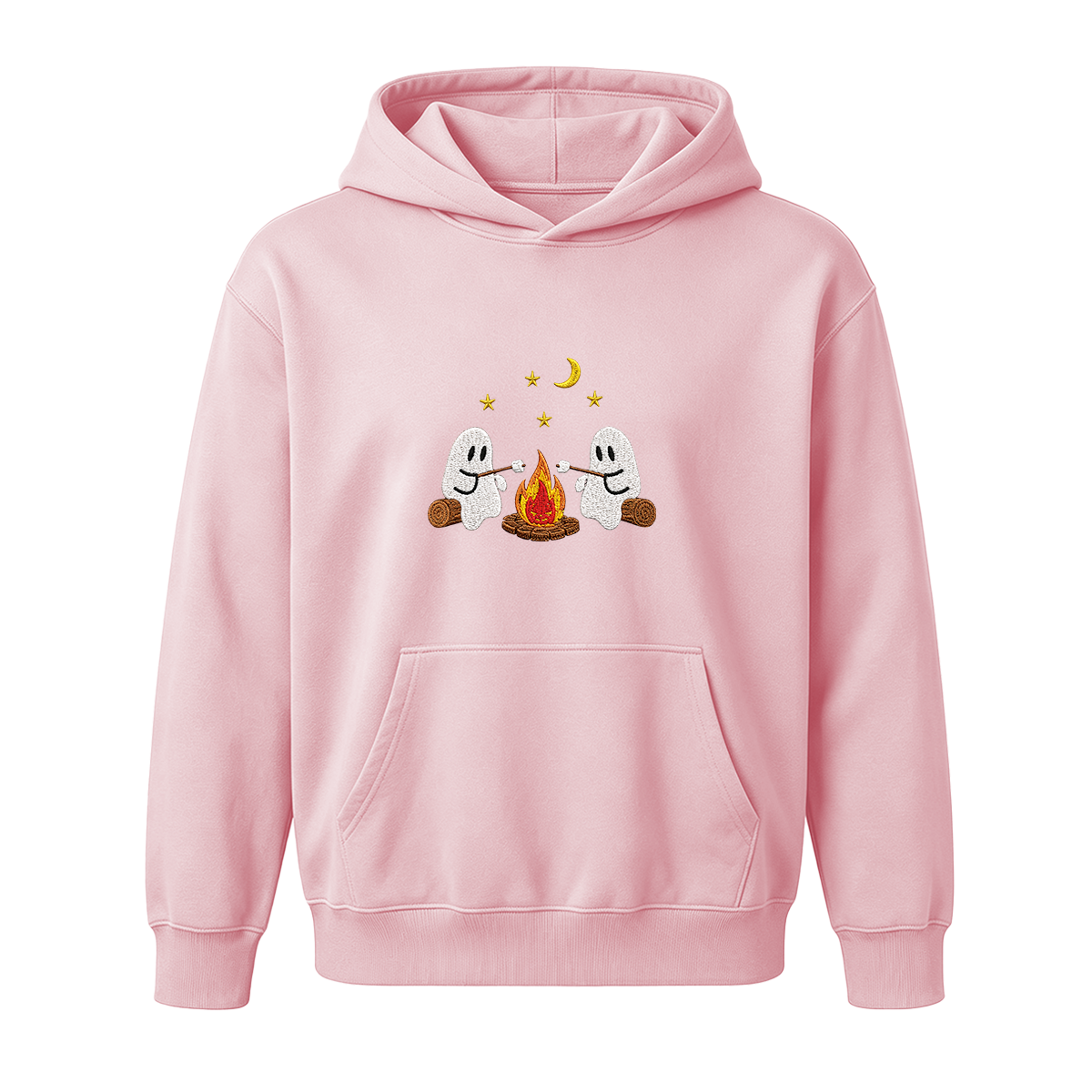 Camping Ghosts Embroidered Halloween Hoodie