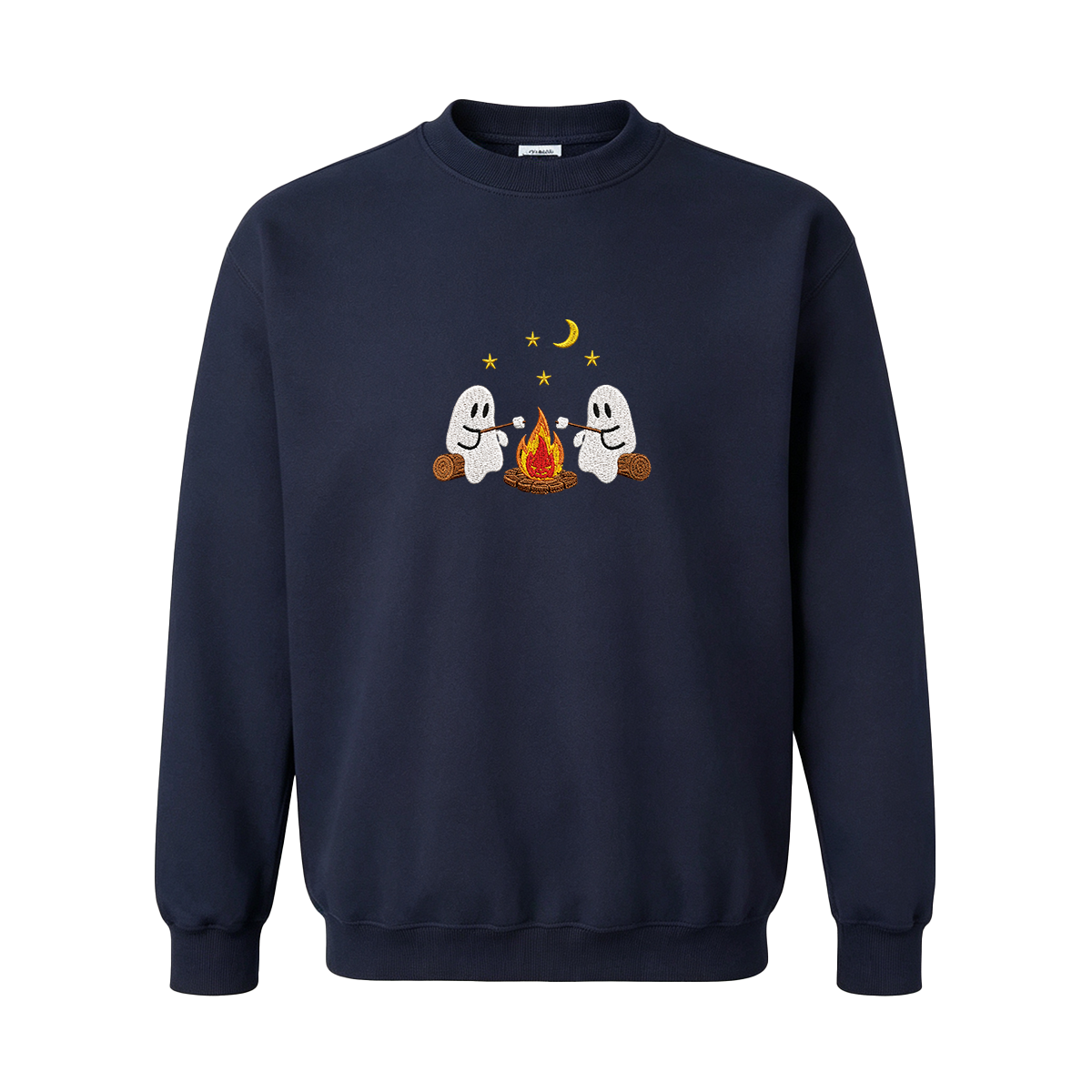 Camping Ghosts Embroidered Halloween Sweatshirt