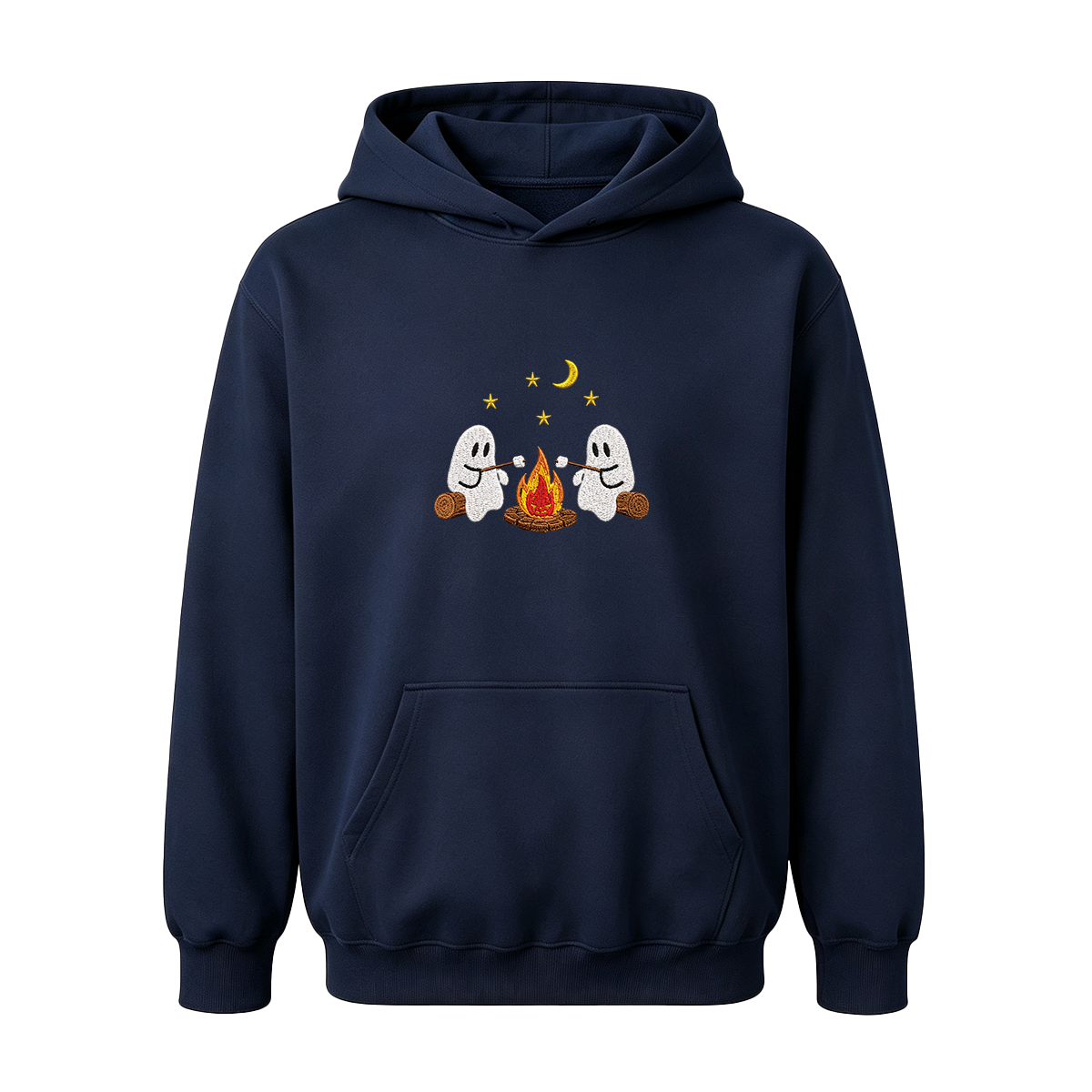 Camping Ghosts Embroidered Halloween Hoodie