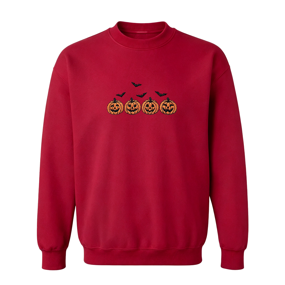 Pumpkins and bats embroidered spooky season Halloween Sweatshirt
