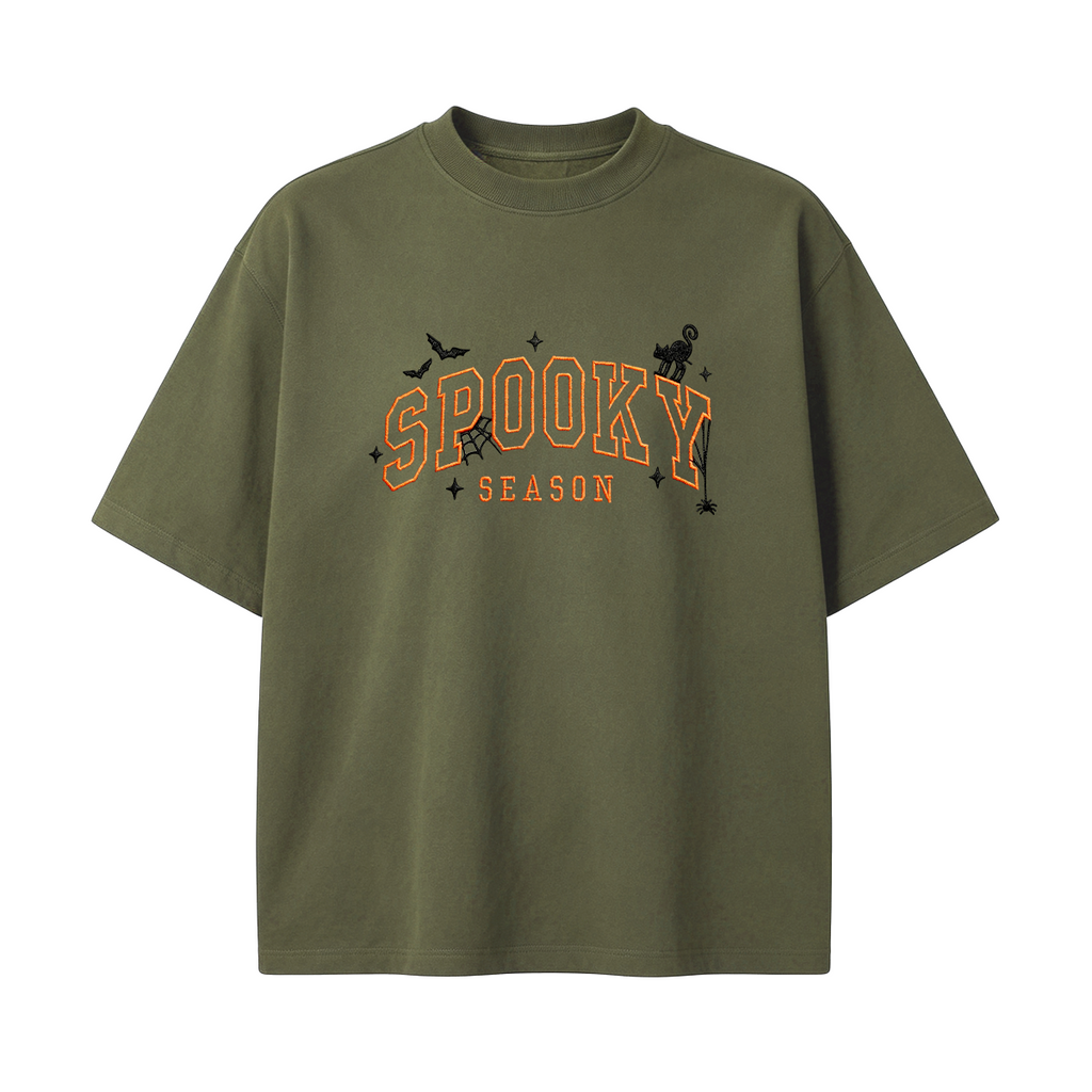 Spooky season embroidered Halloween T-shirt