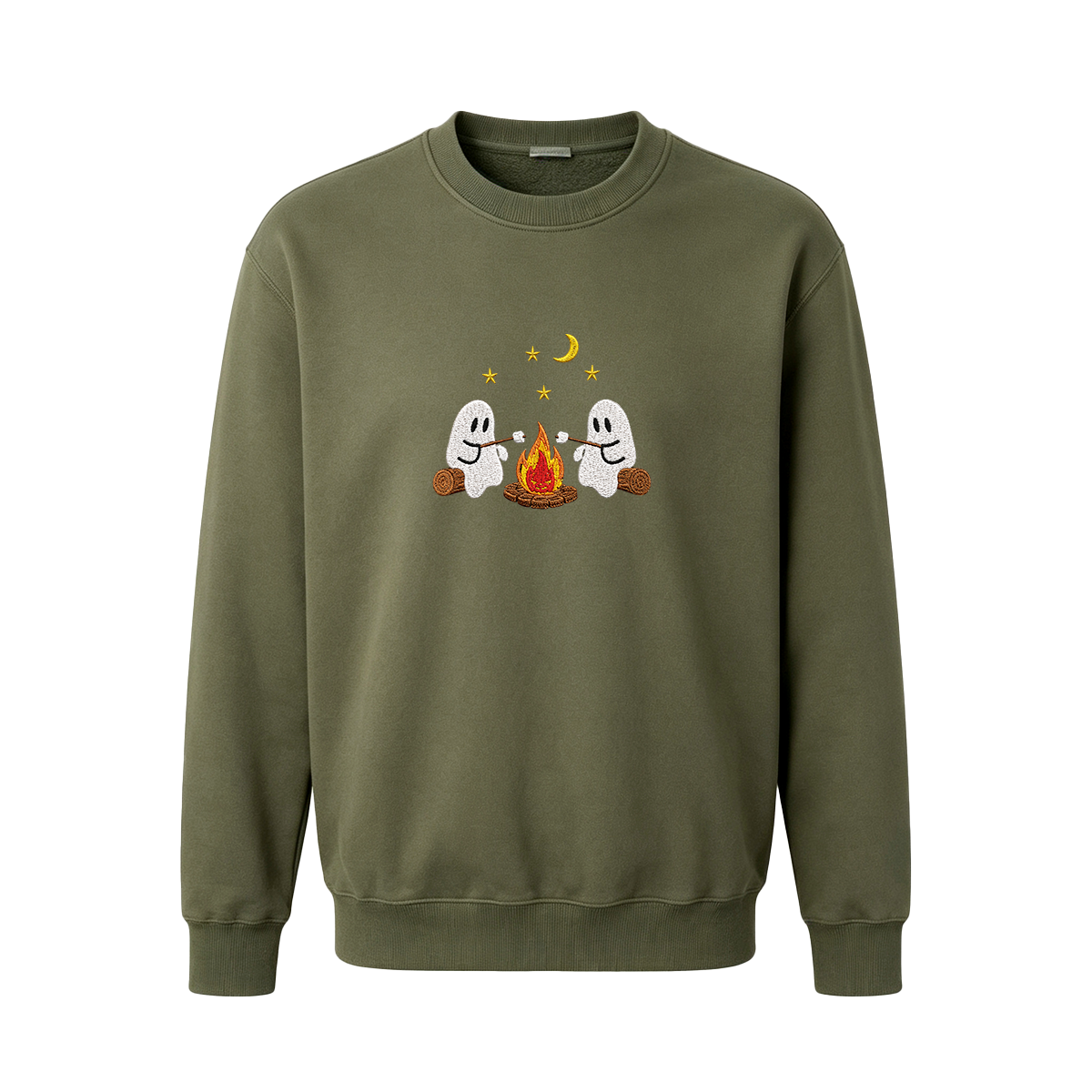 Camping Ghosts Embroidered Halloween Sweatshirt