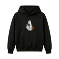 Ghost With Cats Embroidered Halloween Hoodie