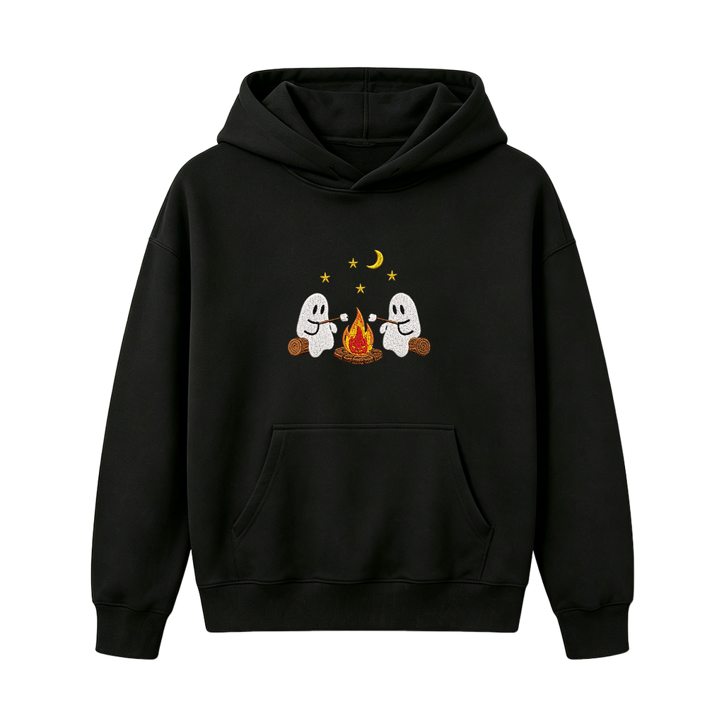 Camping Ghosts Embroidered Halloween Hoodie