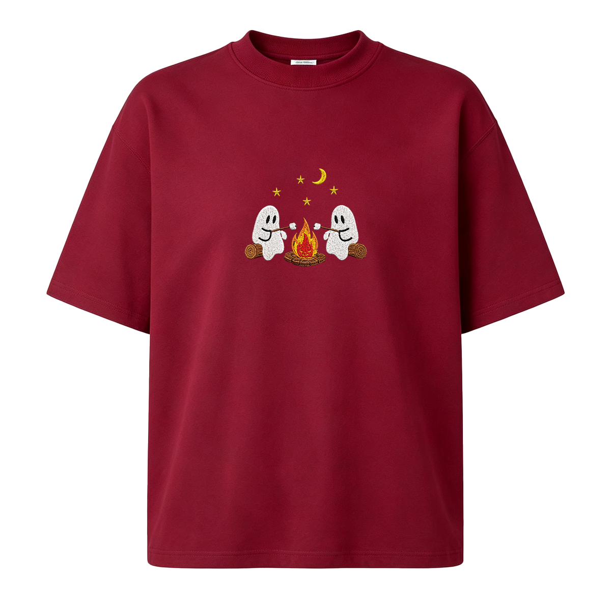 Camping Ghosts Embroidered Halloween T-shirt