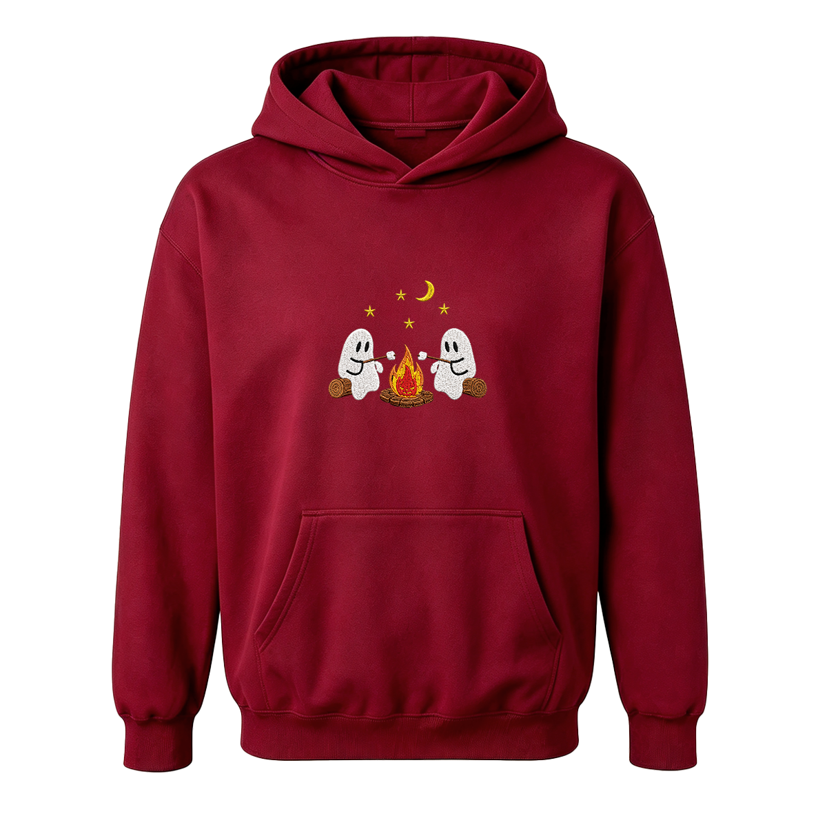Camping Ghosts Embroidered Halloween Hoodie