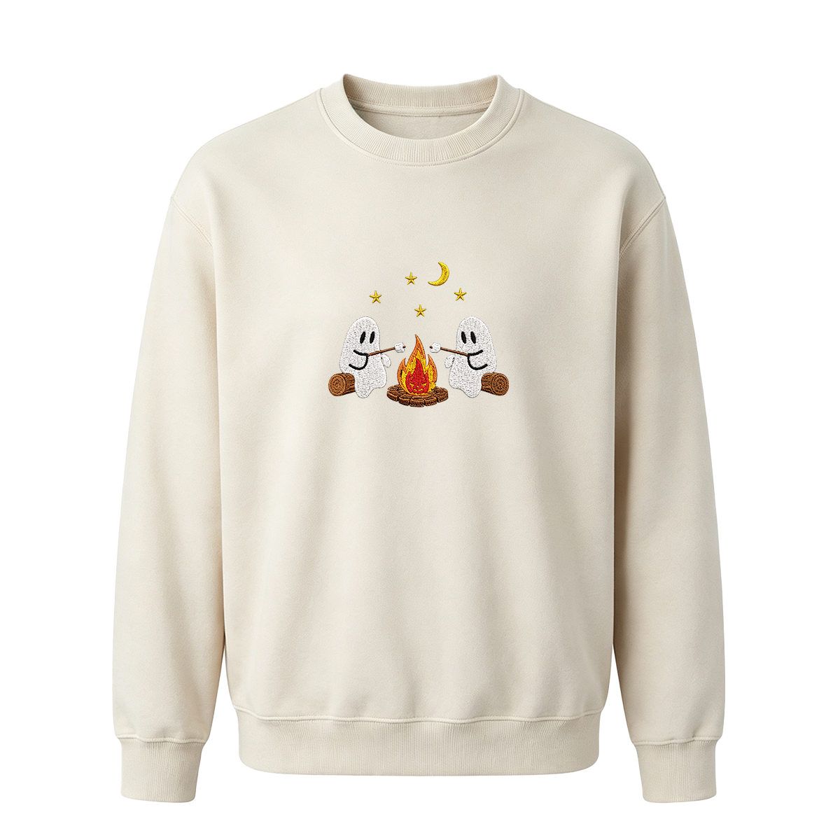 Camping Ghosts Embroidered Halloween Sweatshirt