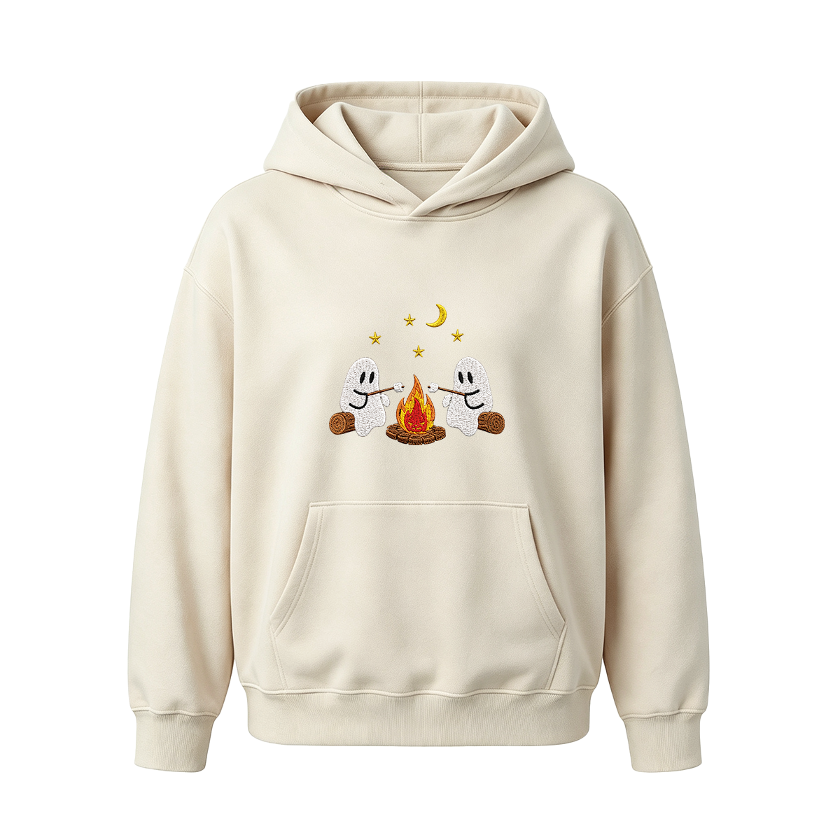 Camping Ghosts Embroidered Halloween Hoodie