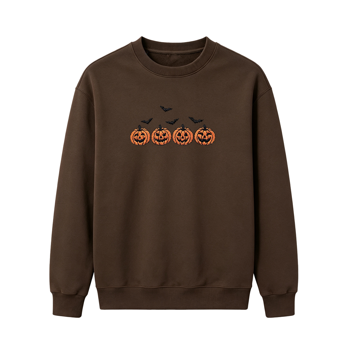 Pumpkins and bats embroidered spooky season Halloween Sweatshirt