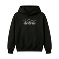 Embroidered Pumpkin Outline with Bats Halloween Hoodie