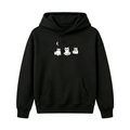 3 Ghost Cats Embroidered Spooky Season Halloween Hoodie
