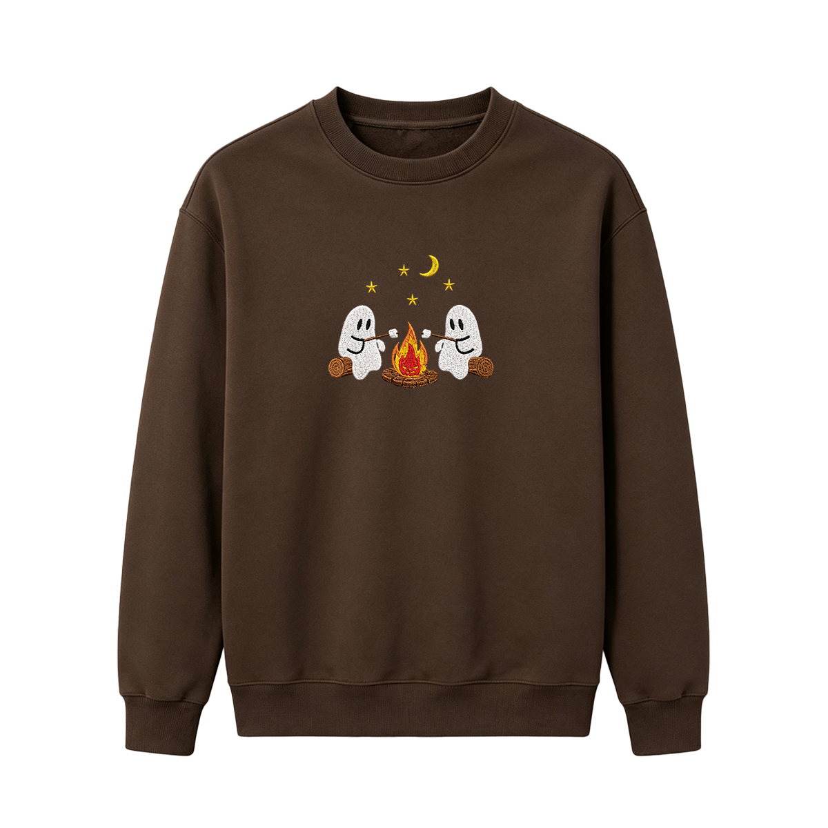 Camping Ghosts Embroidered Halloween Sweatshirt