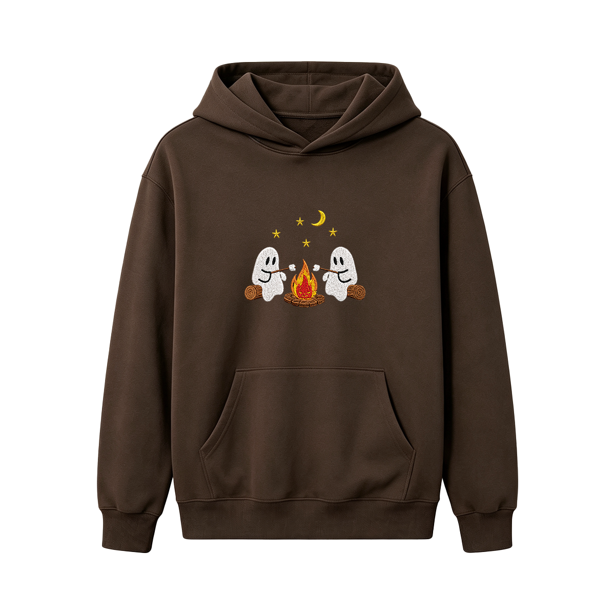 Camping Ghosts Embroidered Halloween Hoodie