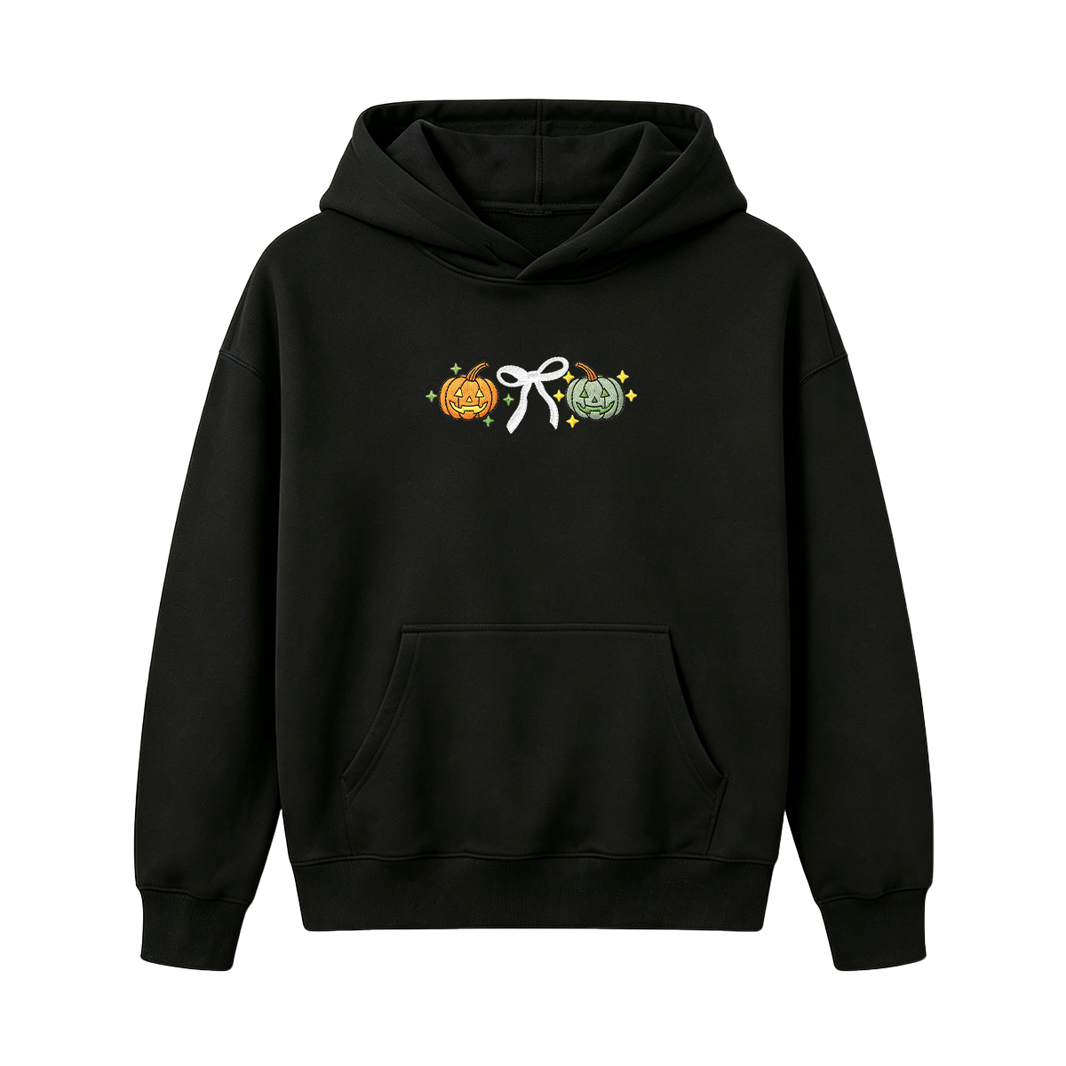 Embroidered Halloween Coquette Pumpkins Hoodie