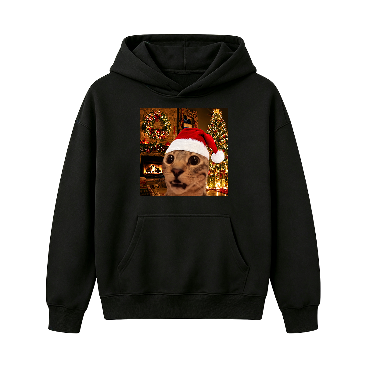 Funny Christmas Cat Oversized T-shirt