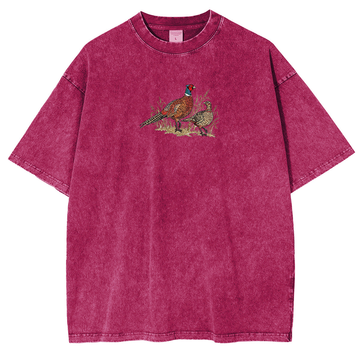 Embroidered Pheasant Washed T-shirt