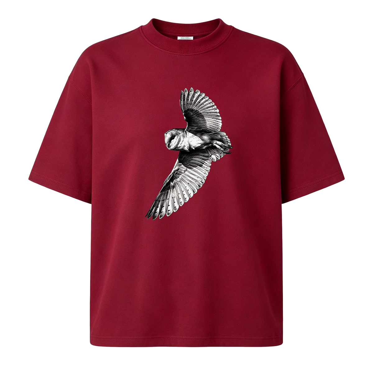 Barn Owl Pencil Sketch Oversized T-shirt