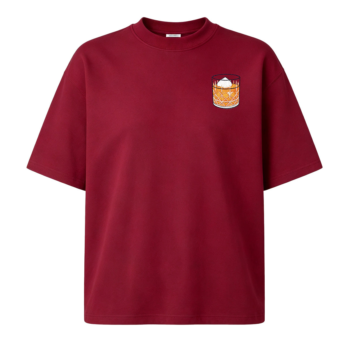 Embroidered Whiskey on the Rocks T-shirt