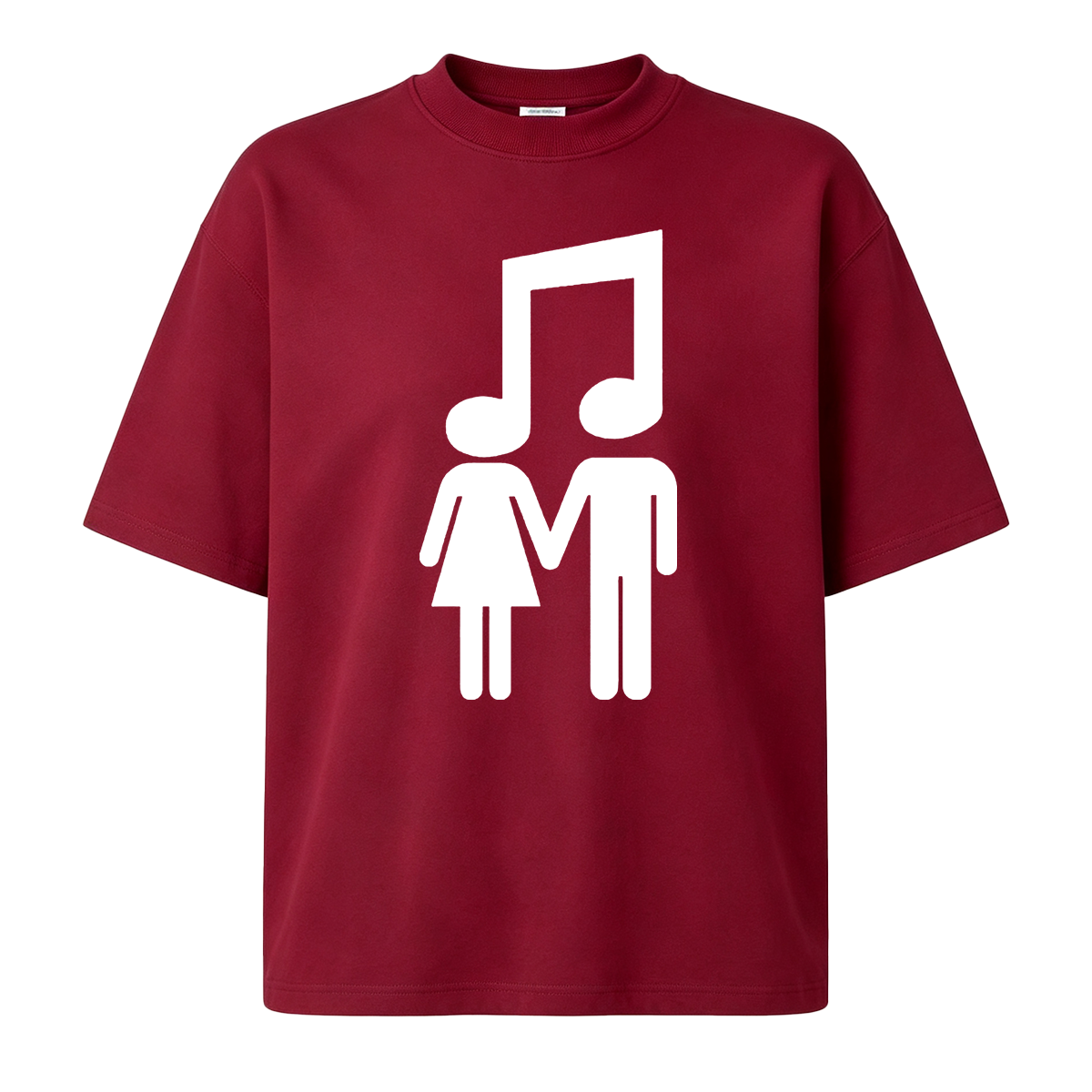 Music Note Couple Oversized T-shirt