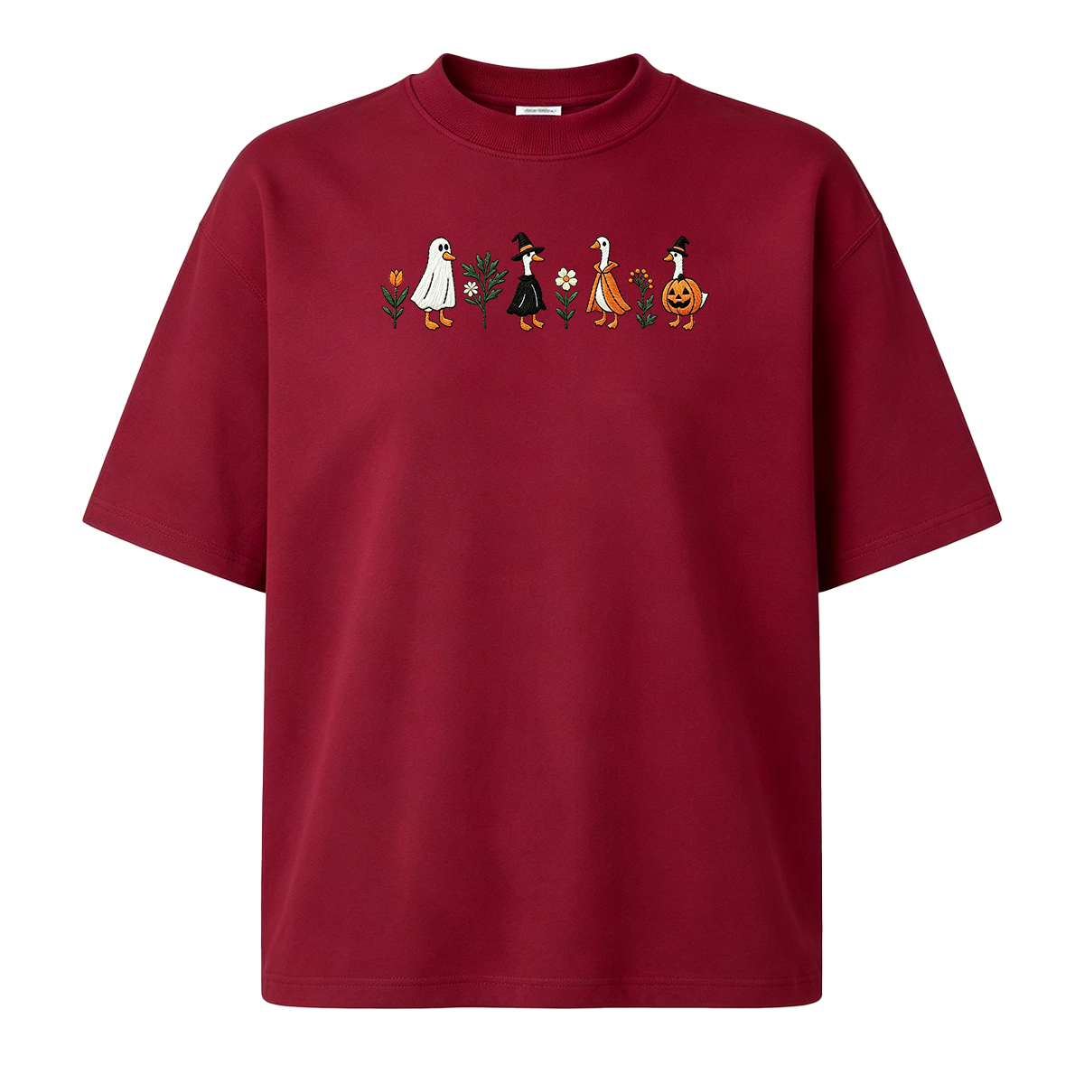 Embroidered Spooky Goose Halloween T-shirt