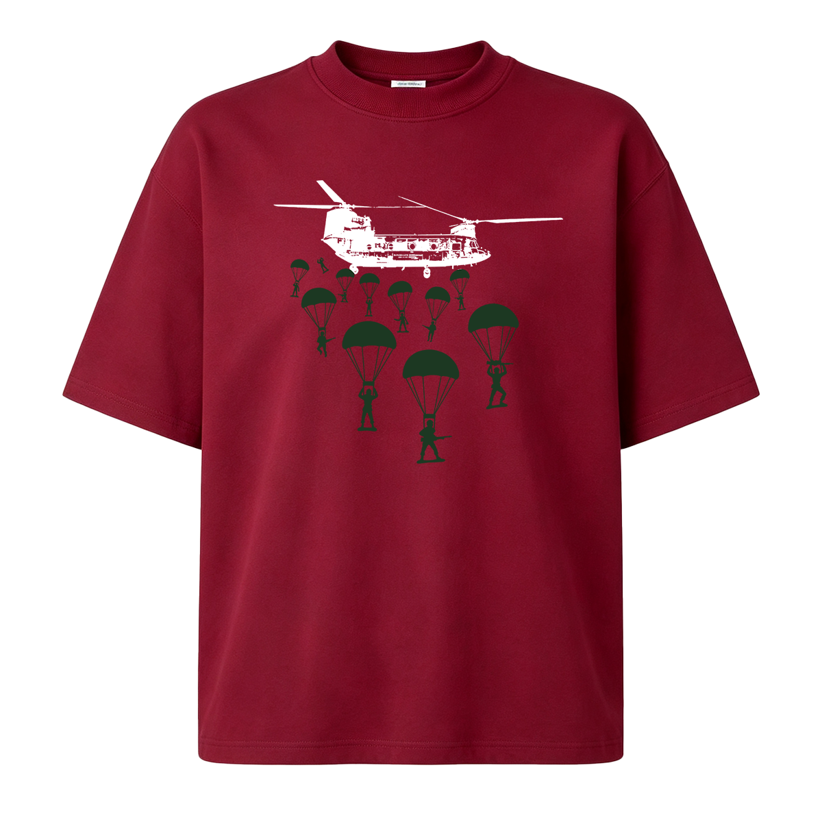 Paratroopers With Chinook Helicopter Oversized T-shirt