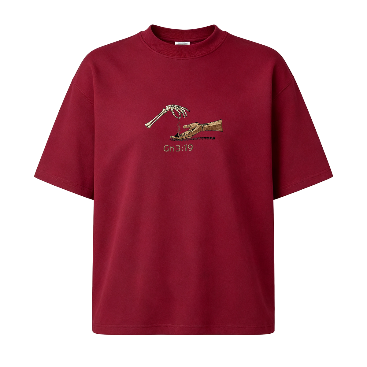 Embroidered  The Significance of Genesis 3:19 in Christian Fashion T-shirt
