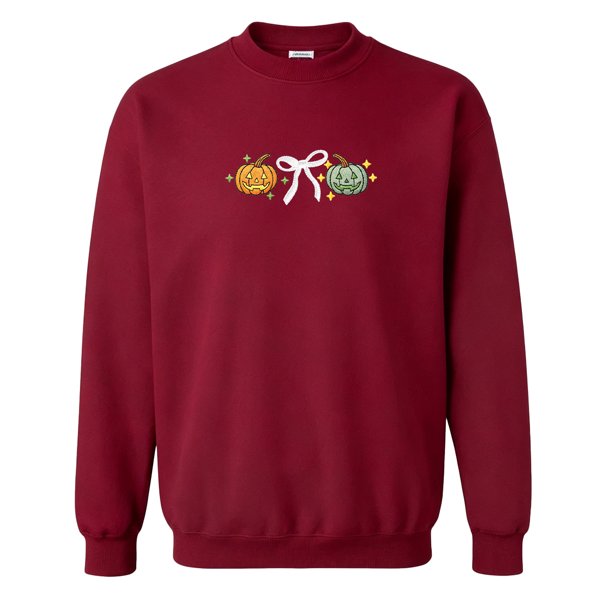 Embroidered Halloween Coquette Pumpkins Sweatshirt