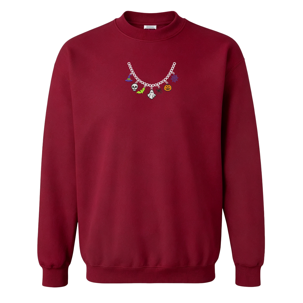 Spooky Season Necklace Charms Embroidered Halloween Sweatshirt