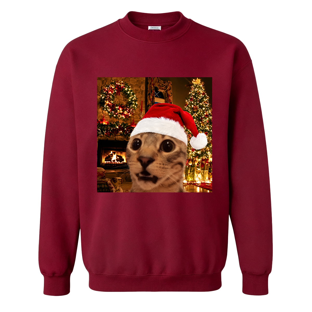 Funny Christmas Cat Oversized T-shirt