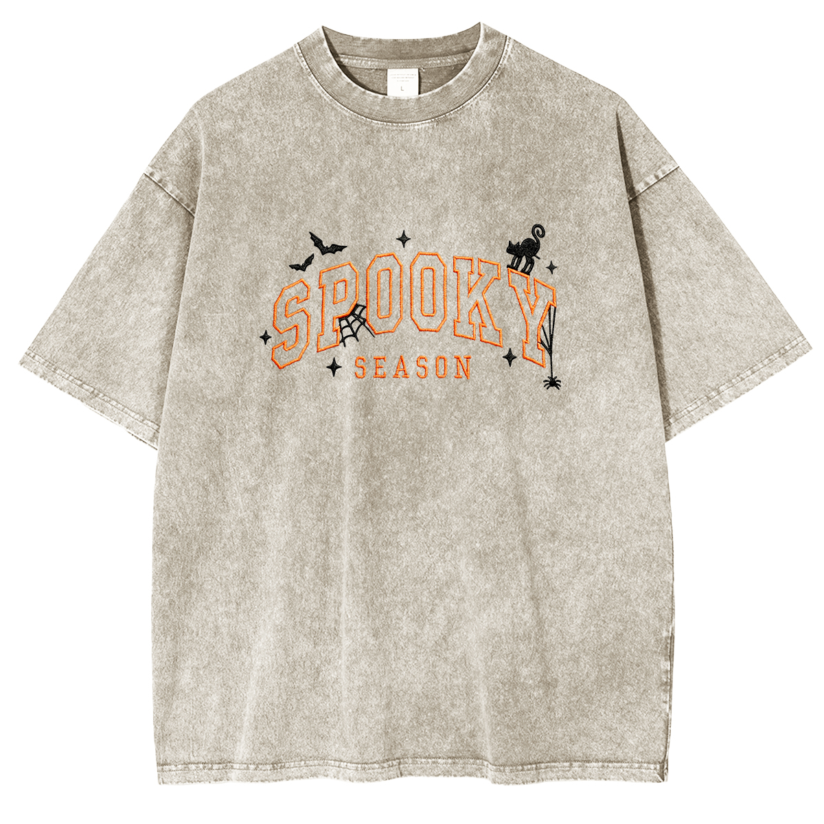 Spooky season embroidered Halloween Weashed Shrit