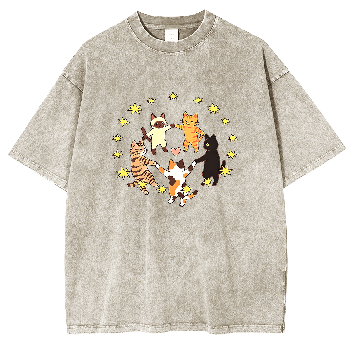 Dancing Cats Washed T-shirts