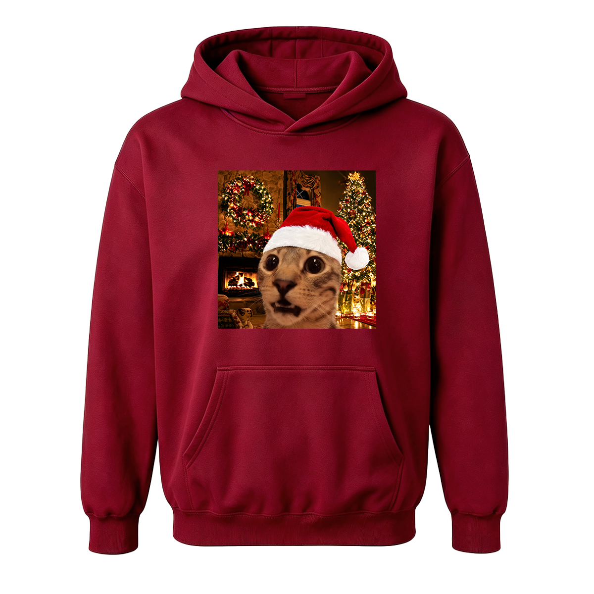 Funny Christmas Cat Oversized T-shirt