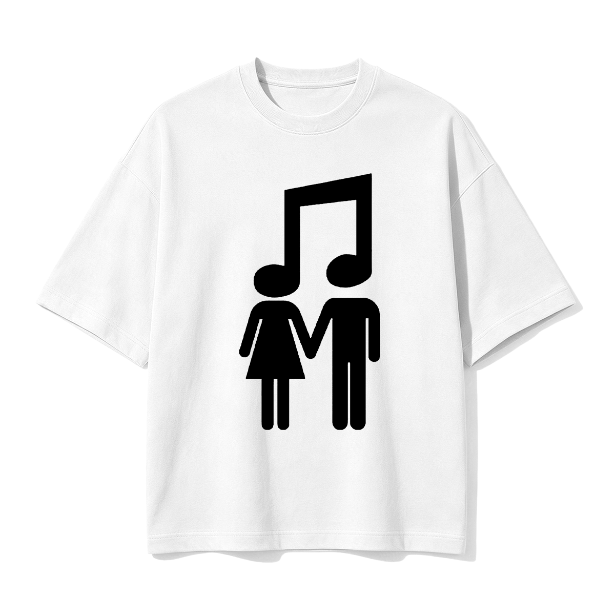 Music Note Couple Oversized T-shirt