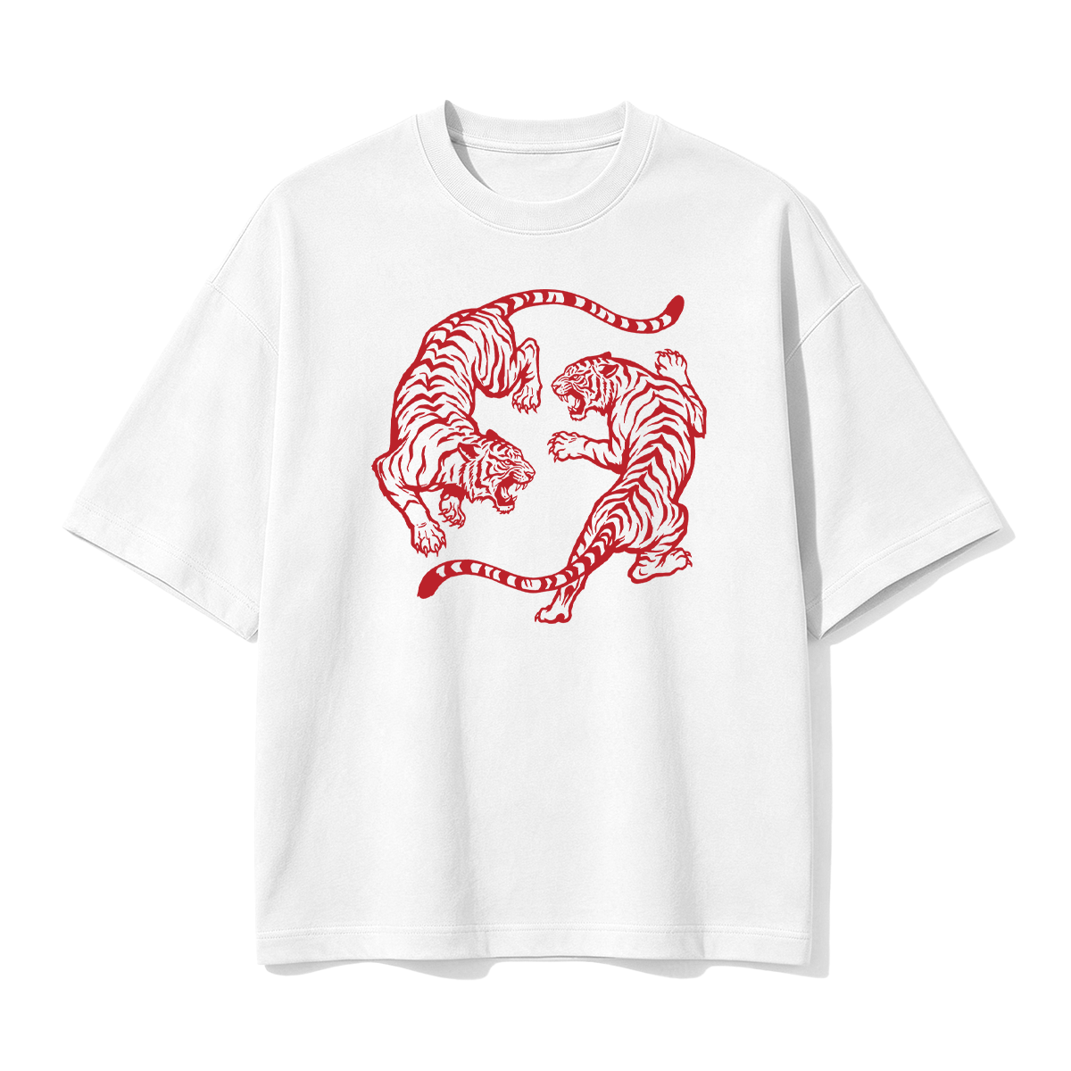 Vintage Tiger Yin Yang Oversized T-shirt