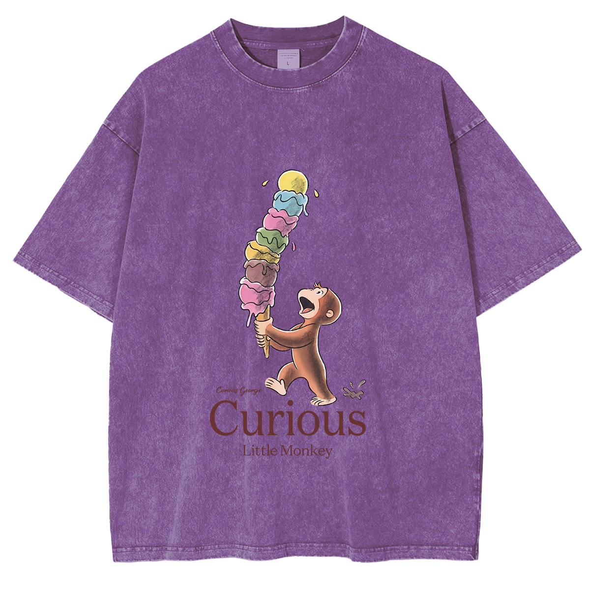 Curious George Has An Ice Cream Treat Oversized T-shirt