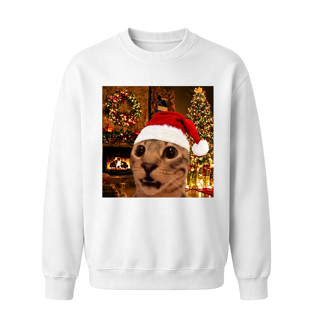 Funny Christmas Cat Oversized T-shirt