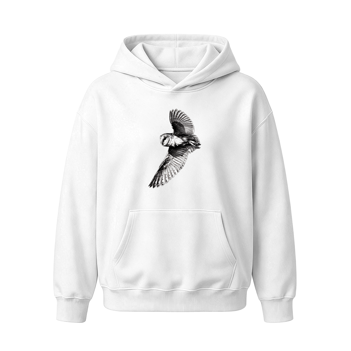 Barn Owl Pencil Sketch Oversized T-shirt