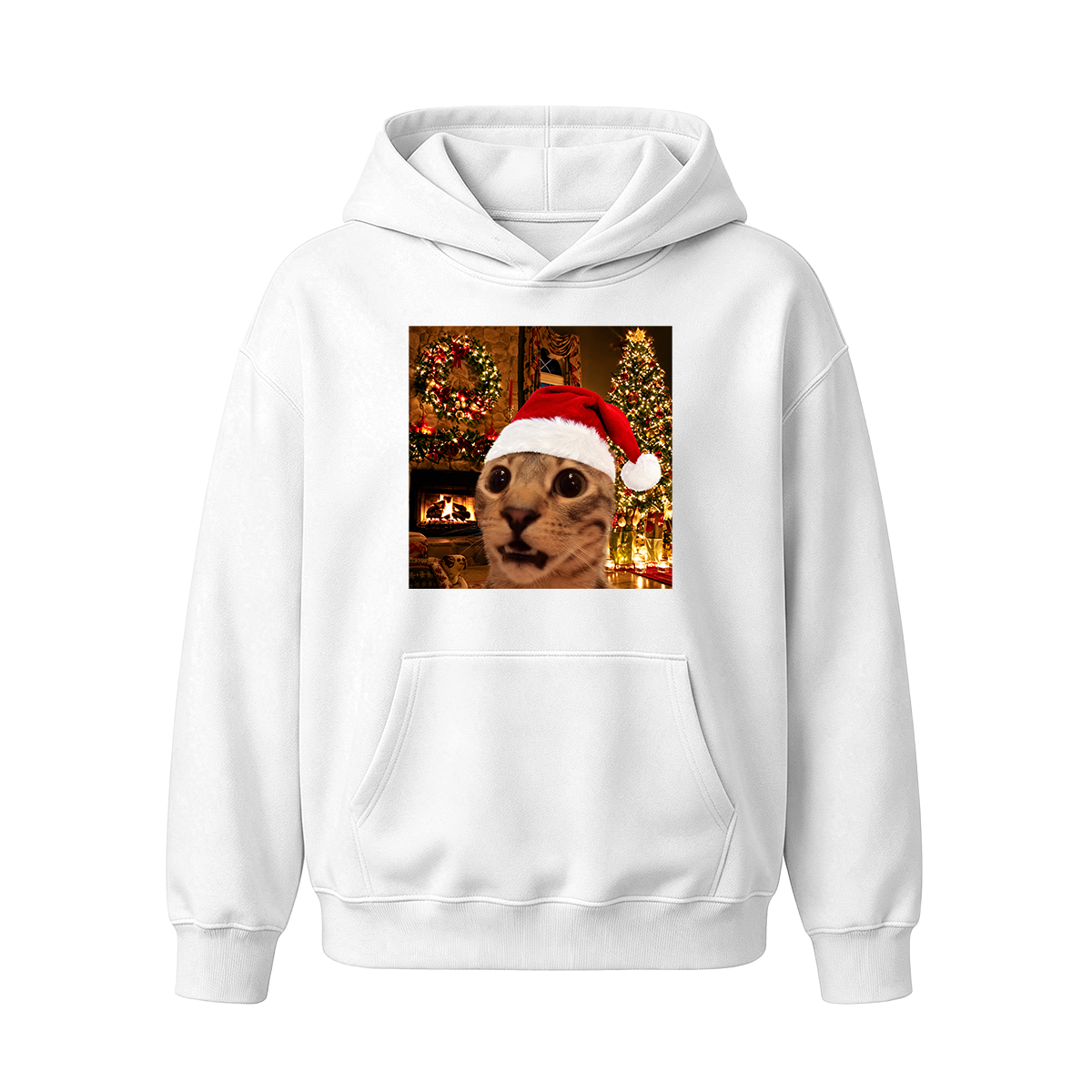 Funny Christmas Cat Oversized T-shirt