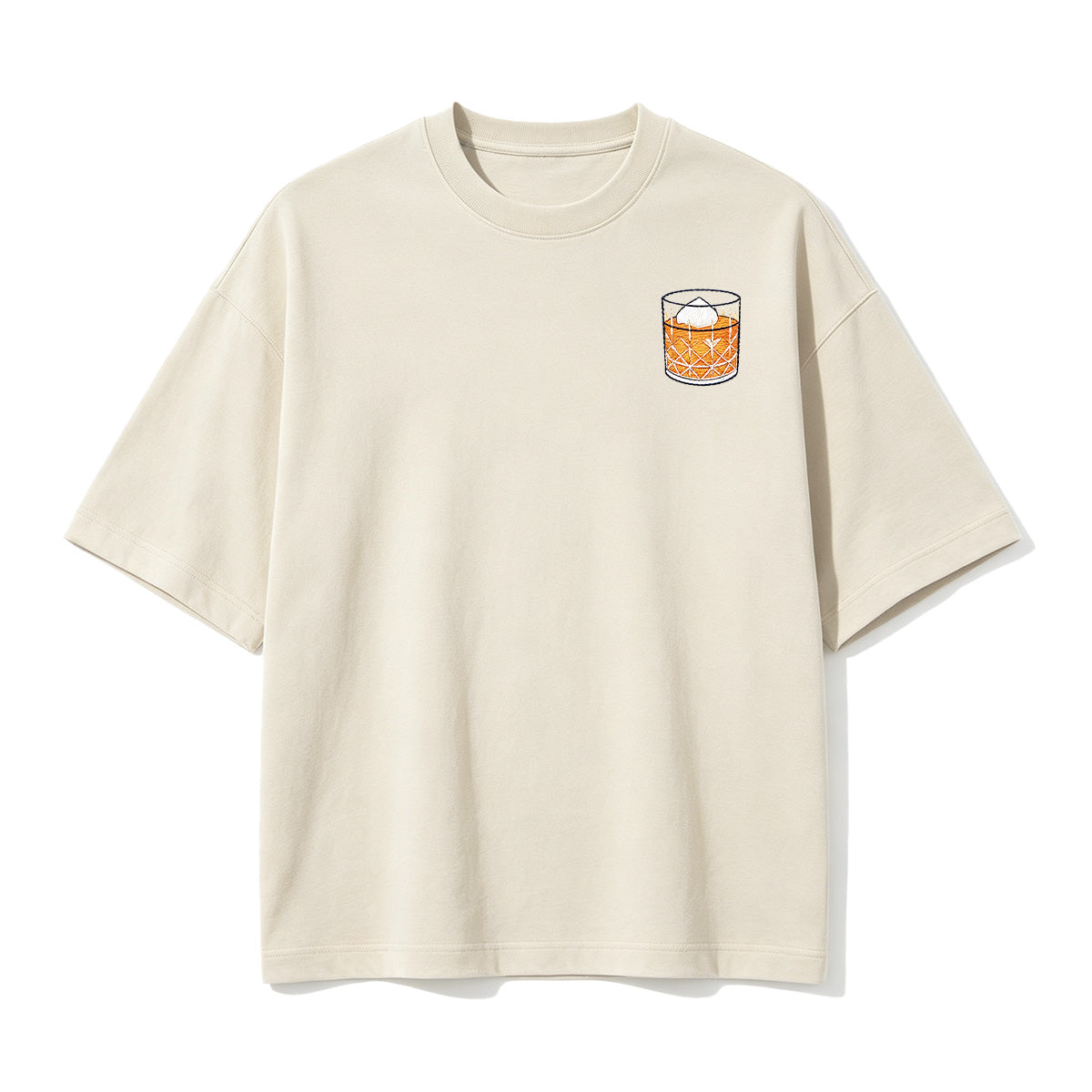 Embroidered Whiskey on the Rocks T-shirt